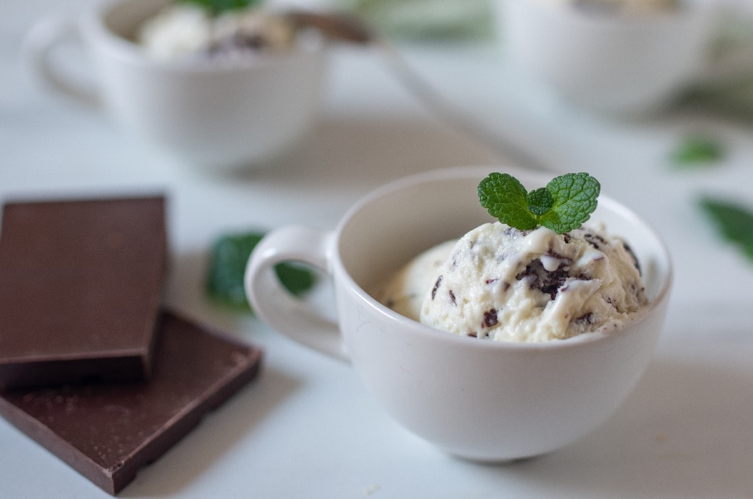 home made straciatella mint ice cream